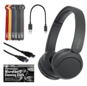 Sony Wireless Bluetooth On-Ear Headphones with Microphone (Black) Bundle