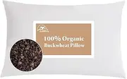 Buckwheat Pillow - Adjustable Buckwheat Pillow for Sleeping with Organic Cotton Cover for Adult Neck Pain Relief, Premium Neck & Cervical Pillow for Side Back Stomach Sleeper 20"x26"