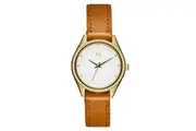 MVMT Tan Leather White Dial Women's Watch - 28000374D