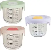 Rissunkv Baby Food Storage Containers,230ML Glass Baby Food Freezer Containers - with Silicone Lid and Scale Leakproof Jar for Home Microwave Lunch Minus 20-400 Degree Celsius