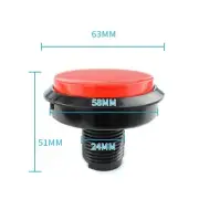 Red Arcade 60MM Round Push Button Illumilated LED Light With Microswitch