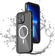 iPhone 13 Pro Case Waterproof, [Built-in Screen Protector][IP68 Underwater][13FT Military Dropproof][Dustproof][Real 360] Full Body Shockproof Protective Phone Case 6.1'' - Black/Clear