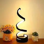 Sonhomay LED Modern Table Lamp Spiral USB Desk Light 3 Colors Stepless Dimming Bedside Lamp Nightstand Lamps for Home Living Room Bedroom Office Decor 12x4inch