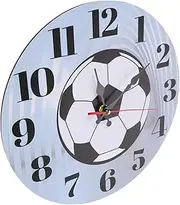 TOBBOMEY Unique Design Football Wall Clock Silent Round Wall Clock for Home Decor Office Classroom