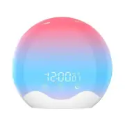 Gentle Wake Up Alarm Clock With Simulated Sunrising Rainbow Color Lighting Touch