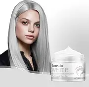White Hair Color Wax 100g – Temporary Washable Hair Dye for Men, Women & Kids – Non-Sticky Styling Clay Mud for Cosplay, Party, Halloween, Costume & Daily Hair Looks – lonstin Hair Colour Wax