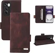 Phone Filp Case Compatible with Oppo Reno 12 Pro Wallet Case,PU Leather Flip Folio Case with Card Holders [Shockproof TPU Inner Shell] Phone Cover, Magnetic Closure Protection Case Protective Case(Bro