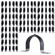 QQT-Q34-100 -Hole Pipe Strap U Bracket, 3/4 Inch, Plastic Coated Galvanized S...