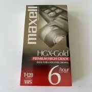 Maxell HGX-GOLD Premium High Grade T-120 6 hour Blank VHS VCR Sealed Tape