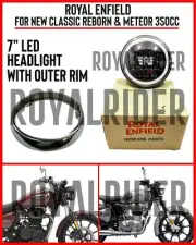 Real Enfield 7" LED Headlight / Outer Rim For Meteor 350cc & New Classic