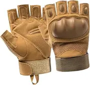 [NOLITOY] Ridding Gloves Breathable Half Hand Fitness Women Abrasion Padded Lightweight Fingerless Mitten Outdoor Gym Exercise Biker Grip Crash Cycling Protection Khaki