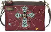 [CHALA] Mini Crossbody Handbag, Multi Zipper, Pu Leather, Small Shoulder Purse Adjustable Strap