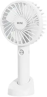 Mini Portable Hand-held Desk Fan Cooling Cooler USB Air Rechargeable 3 Speed (White)