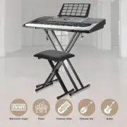 Adjustable Music Keyboard Stand Portable Piano Stool X-Shaped Bench Seat Set AU