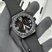 NEW✅ Swatch Irony BLACK IS BACK Chrono Black Steel Silicone Men's Watch YVB403