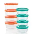 Pyrex 16 Piece Round Glass Food Storage Container Set with Lids BPA Free