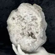 6-3/4" Large Geode 4.11Lb Quality Druzy Milky White Crystal Cluster Quartz