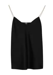 Paige Noelia Embellished Silk-satin Camisole top - Black - L (UK14 / L) L (UK14 / L)