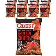 Quest Nutrition, Tortilla Style Protein Chips, Hot & Spicy, 8 Bags, 1.1 oz (32 g) Each