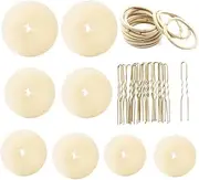 Hair Bun Maker,Donut Bun Maker Ring Style Hair bun maker set with 18 Bobby Pins &10 Elastic hair tie bands&8 Bun For Chignon Hair Styles (2 Small 2 Medium 2 Large 2 Extra-large) (Blonde)