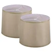 2Pcs Drum Lampshade for Table Lamps 11.4"x12.6"x9.8" Floor Lamp Shade Brown