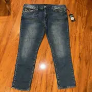 True Religion Men's Geno Relaxed Slim Jeans Tag Size Measured 42x31 Blue