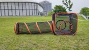 Portable Outdoor Cat Playpen - 2-in-1 Cube Tent & Running Tunnel for Pets