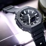 【CASIO 卡西歐】G-SHOCK 八角 雙顯腕錶/黑X白針(GA-2100-1A)