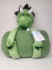 Comfort Bay Toy Throw Set Green Dinosaur Plush with Throw Blanket 30" x 40" New