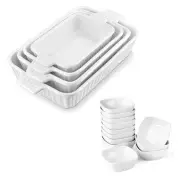MALACASA Porcelain Casserole Dishes for Oven, Baking Dishes Sets of 4