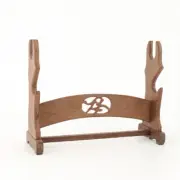 Wenge Samurai Sword Wakizashi Katana Holder Stand Bracket Display Rack 2 Tier