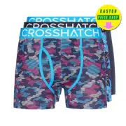 Crosshatch Linamo MVE Mens Casual Designer Comfort Boxer Shorts 3pk Blue
