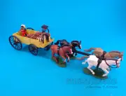 DSG ARGENTINA * WAGON w/ MEXICAN FIGURES & DRAWN by 4 HORSES * TOY SOLDIERS