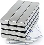 Strong Neodymium Bar Magnets with Double-Sided Adhesive, MIKEDE 12 Pack Rare Earth Metal Neodymium Magnet - 60 x 10 x 5 mm