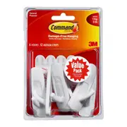 3M Command Hooks 17001-6 Hooks with Strips - Value Pack [XA006797584]