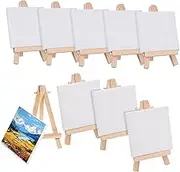 Didiseaon 12 Sets Oil Easel White Painting Mini Stretched Artist Canvas Small Stretched Canvas Board Blank Easel Mini Stretched Canvas Paint Supplies Paint Kit Wooden