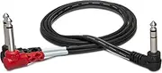 Hosa Right-Angle 1/4 Inch TRS to Dual Right-Angle 1/4 Inch TS Insert Cable, 1 Meter Length