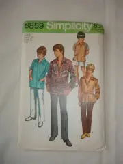Simplicity Sewing Pattern 8859, Vintage 1970 Boy's Shirt, Pants, Size 12, Uncut