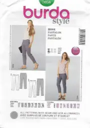 B82 BURDA 7058: PANTS SIZE 8-22 SEWING PATTERN