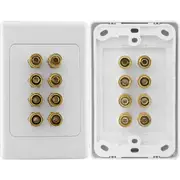 Pro.2 Speaker Wall Plate 8 Terminal 8X Banana Sockets