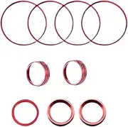 JIUYIN Engine Start Switch Button Ring Cover,Fit For Civic, 2016-2021 Wheel Center Cap Trim AC Knob Door Audio Speaker Dashboard Knob Ring(Red)