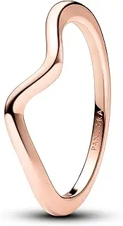 [PANDORA] 183095C00 Women's Ring Polished Wave Rose Gold