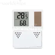 Solar Digital Thermometer Hygrometer Room Indoor Temperature Humidity Meter New