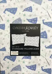 CYNTHIA ROWLEY Wizard Hats Stars Halloween Standard Cotton Pillowcases Set Of 2
