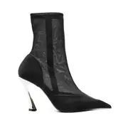 [Mugler] Mugler 95mm Mesh Ankle Boots 38 IT BLACK