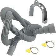 Drain Hose for Washing Machines - Thickened Extension Hose with Clamp, Portable Corrugated Design | Adjustable U-Shaped Hook for Easy Installation, Compatible with Washing Machines and Dishwashers