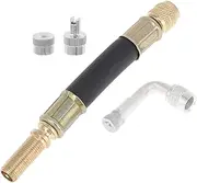 X AUTOHAUX 1 Set 90 Degree Copper Tire Valve Extension with Flexible Plastic 100mm Tyre Valve Stem Extender for Car Motorcycle RV Truck Bike