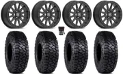 Valor V05 Beadlock 15" Wheels Black 30" Intersect Tires Pioneer 1000 / Talon