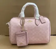 Nwt Coach Rowan Large Satchel /Zip Card Case bundle CAO77/CW883 powder pink