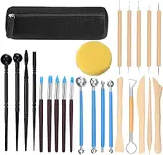 Polymer Clay Tools, 25 Pcs Clay Sculpting Tools, Ball Stylus Dotting Tools, Modeling Clay Tools Set, Ceramic Tools, Pottery Carving Tool with a Storage Bag for Engraving, Embossing, Shaping